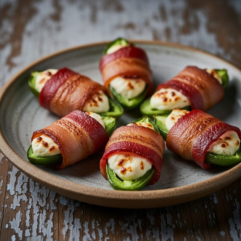 Bacon-Wrapped Jalapeño Poppers Stuffed with Smoky Cream Cheese